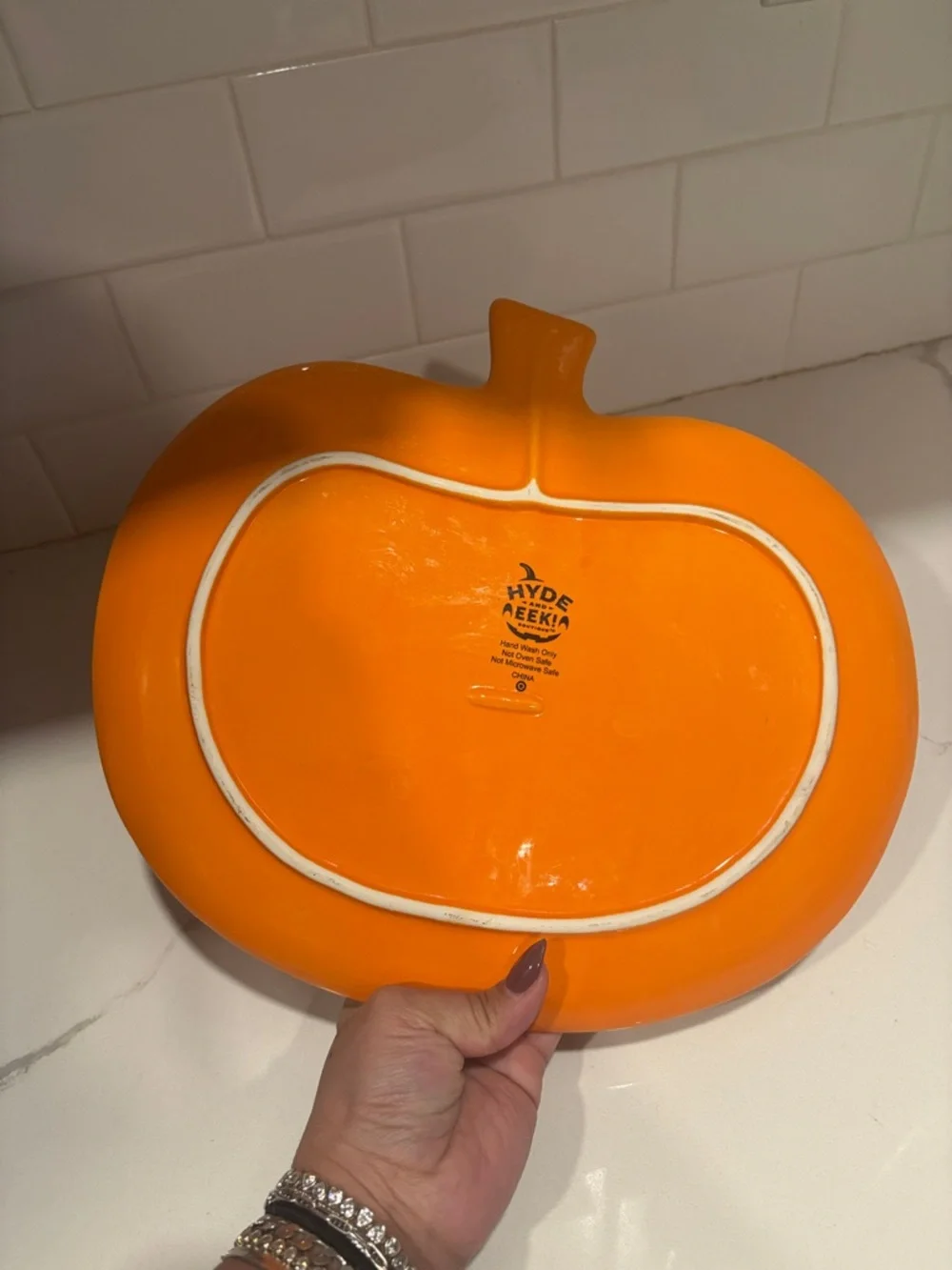 Target Orange and Black Pumpkin Serving Platter